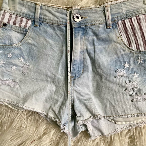 Stars and Stripes Denim Shorts - Picture 2 of 10